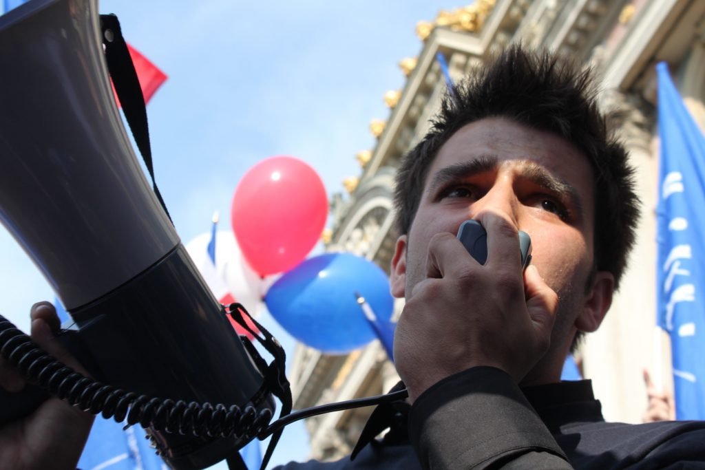 Antoine Mellies, member of the National Front Youth, youth party of the Front National. Photo © 2011 G. Bouchet/Front national